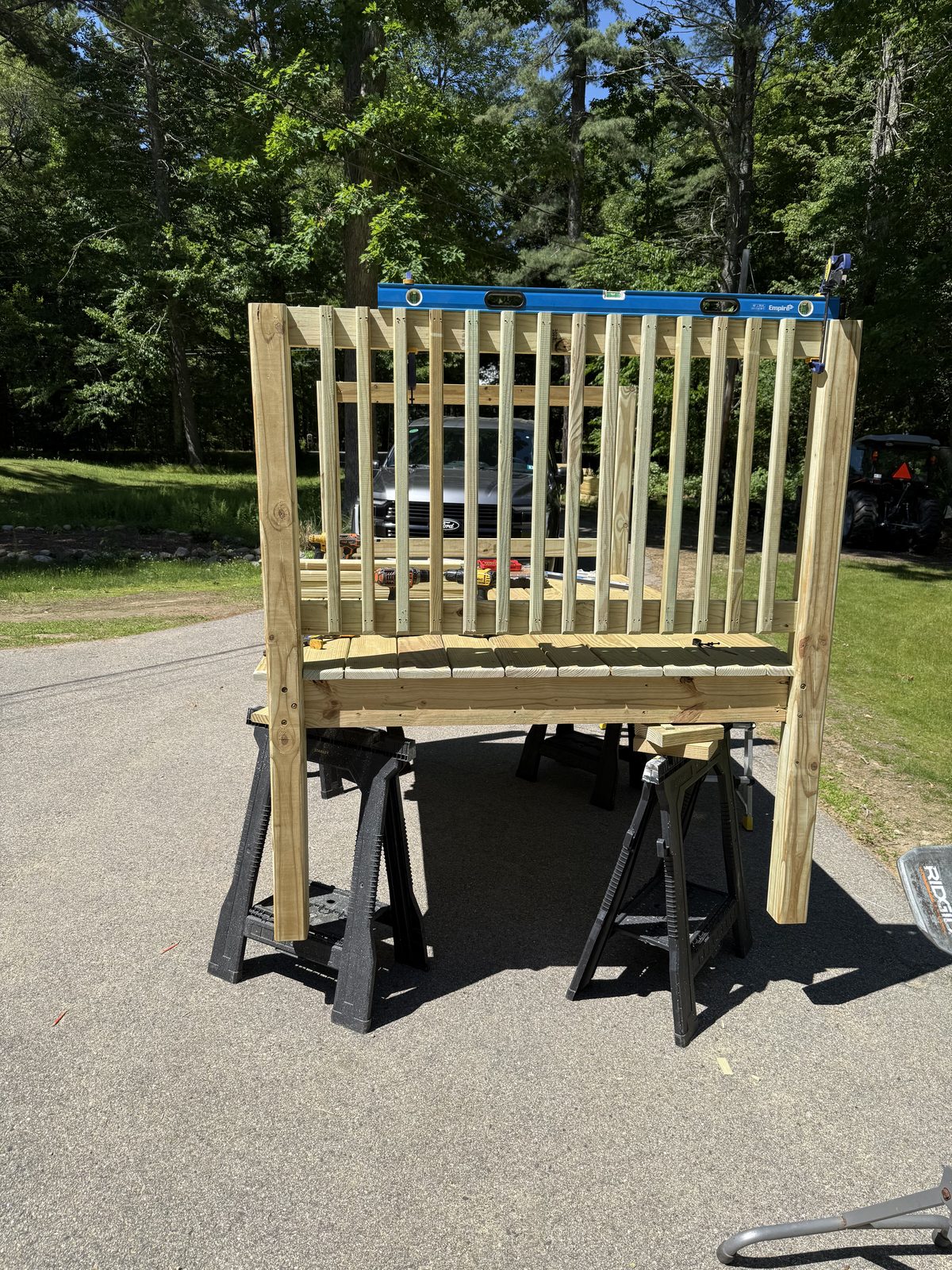 Custom pressure-treated deck railing build
